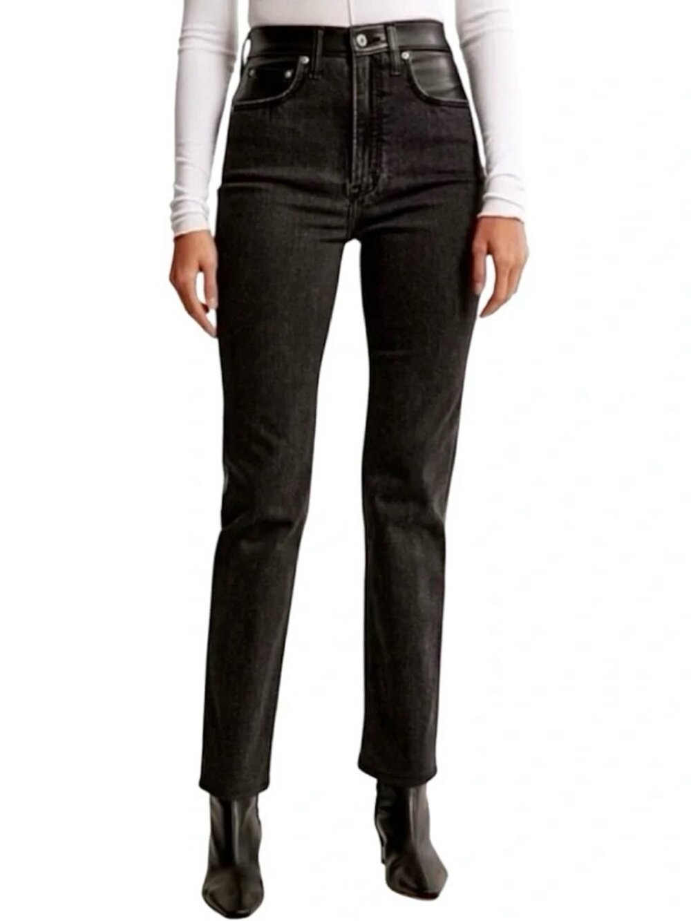Abercrombie & Fitch Mixed Media Ultra High Rise 90s Straight Jean